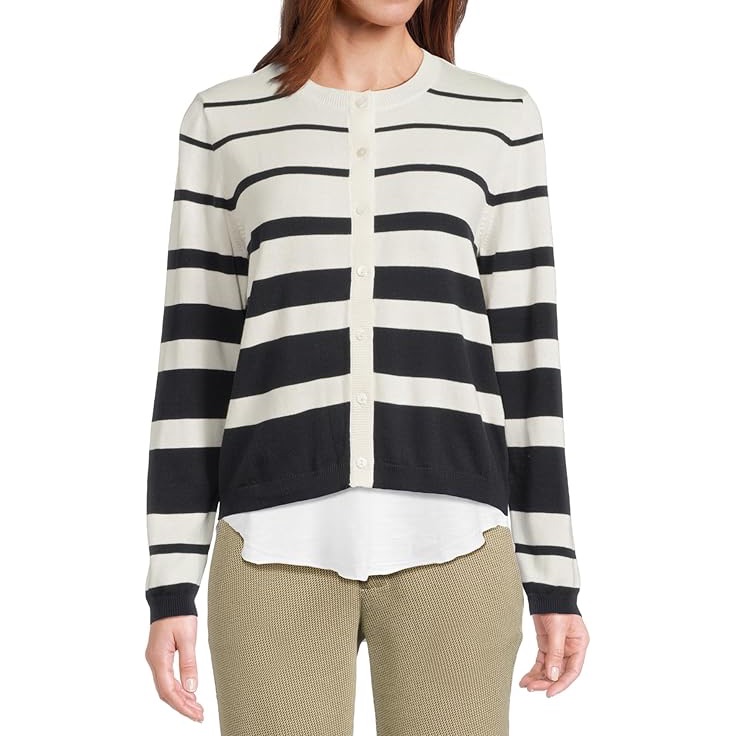 Elliott Lauren Party Line Cardigan Navy Stripe